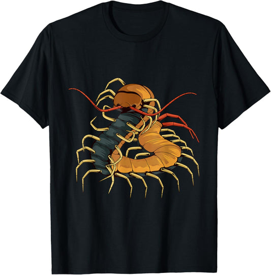 Centipede Art Design Illustration Insect Centipede T-Shirt - T-Shirt | Black