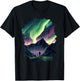 Aurora Borealis over the mountains Natural wonder in colors T-Shirt - T-Shirt | Black