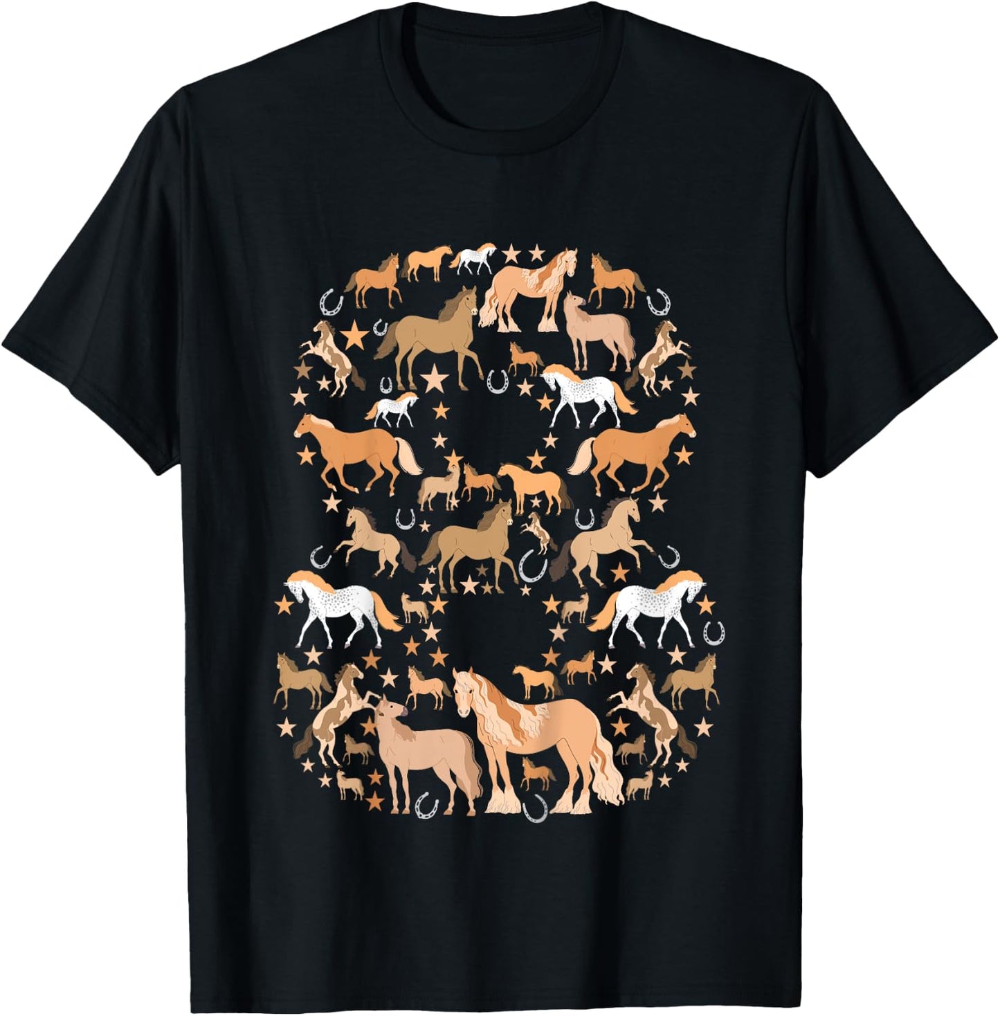 Little Girls 8 Years Old 8th Birthday Horse Graphic Cute T-Shirt - T-Shirt | Black