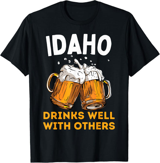 Idaho Drink Local Beer Drinking Micro Brew Craft Brewing T-Shirt - T-Shirt | Black