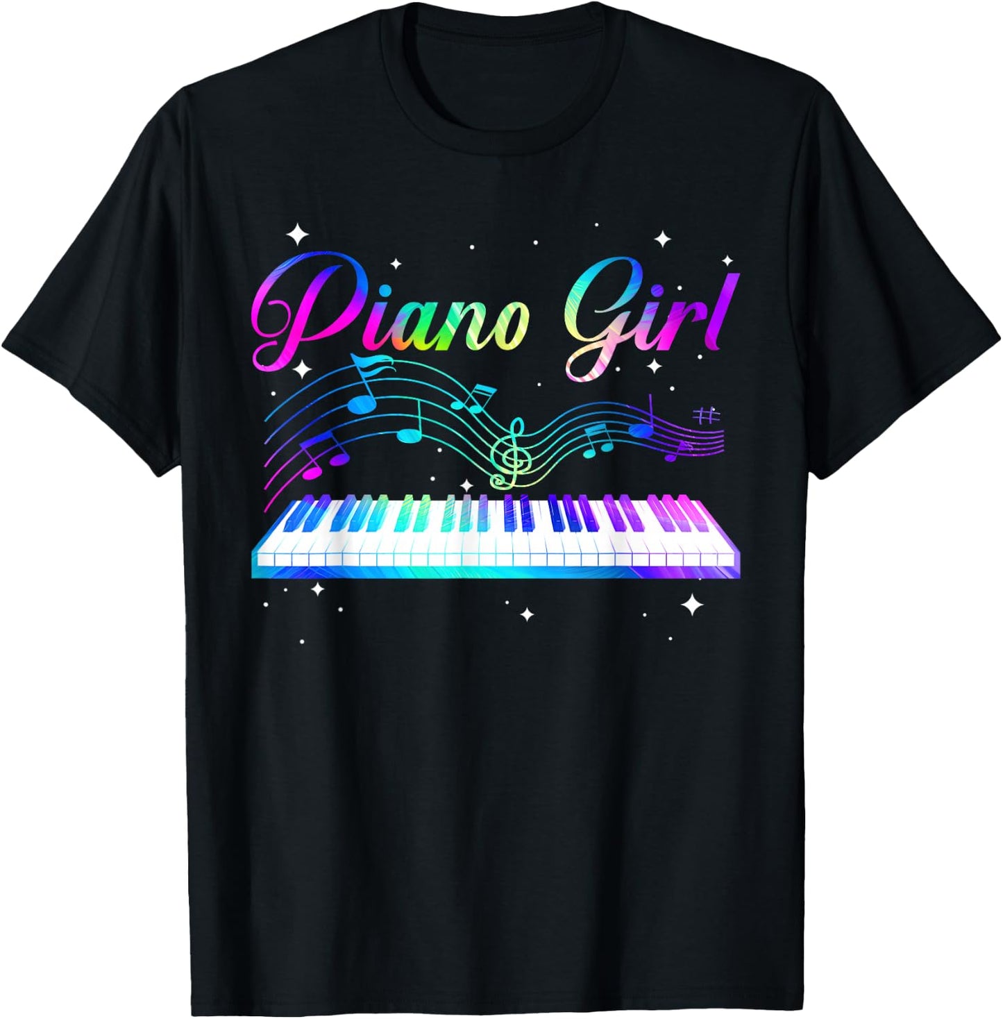 Funny Piano Art for Girls Women Musical Themed Piano Players T-Shirt - T-Shirt | Black