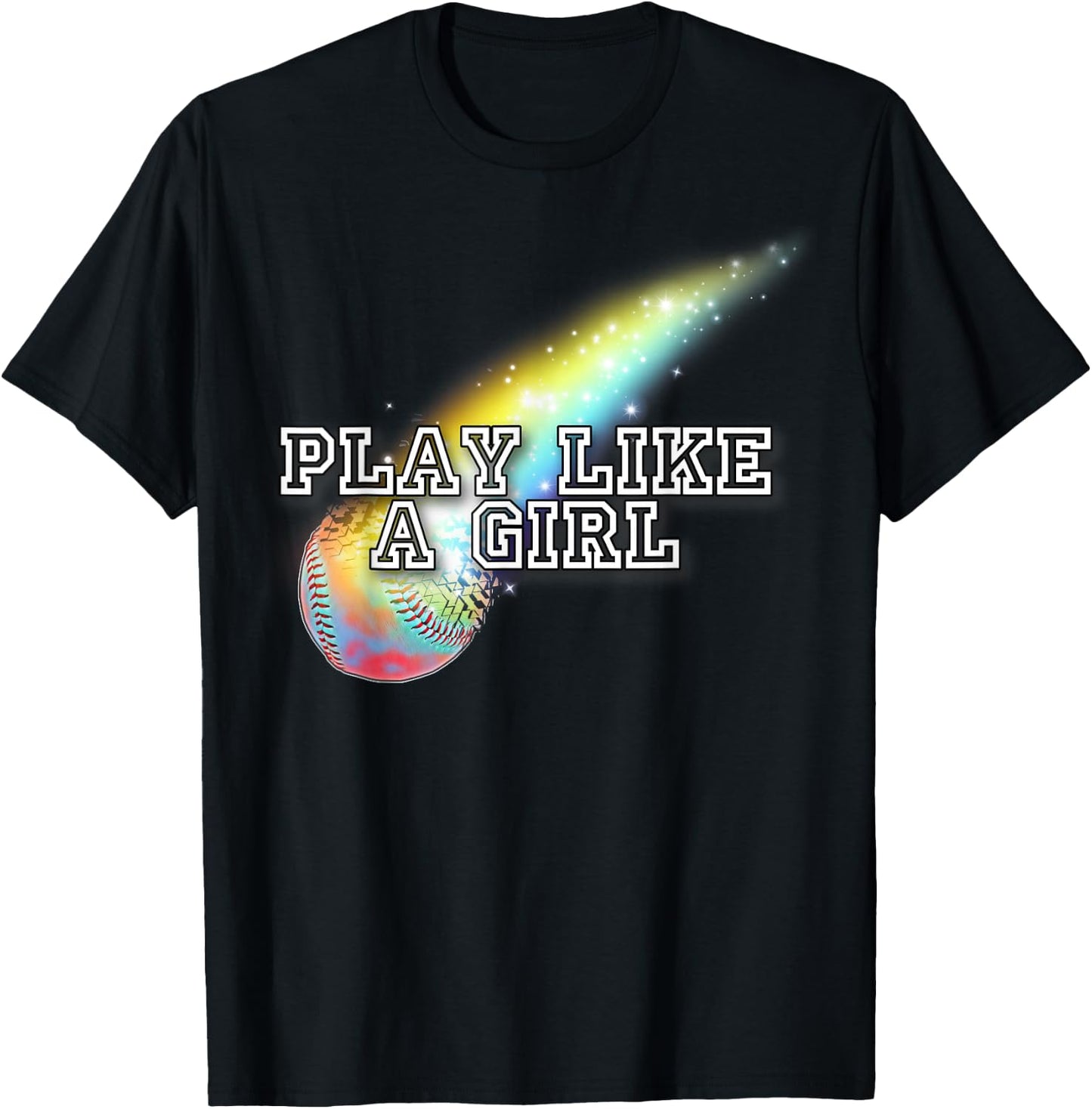 Play Like A Girl - Softball Gear For Girls, Teens & Moms T-Shirt - T-Shirt | Black