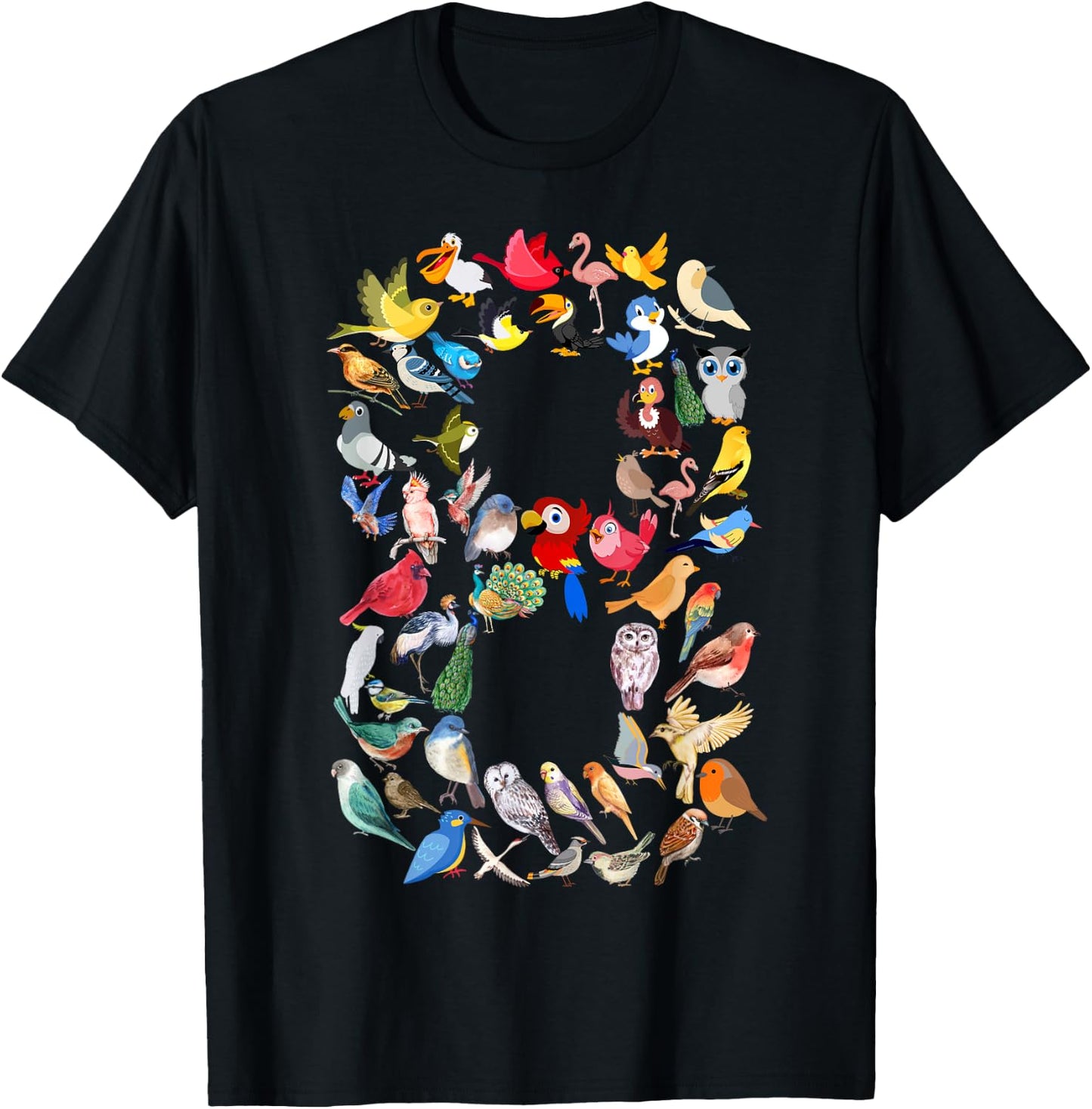 Kids 8th Birthday Birds Themed 8 Year Old Boys Bird Lover T-Shirt - T-Shirt | Black
