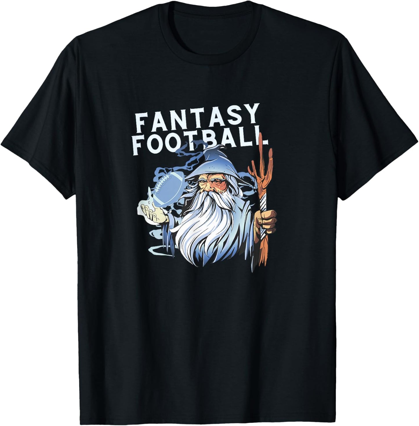 Fantasy Football Wizard Magic Ironic Sports Design T-Shirt - T-Shirt | Black