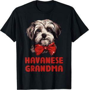 Cute Havanese Grandma Dog Lovers Gift Funny Havanese Owner Women Girls Kids T-Shirt - T-Shirt | Black