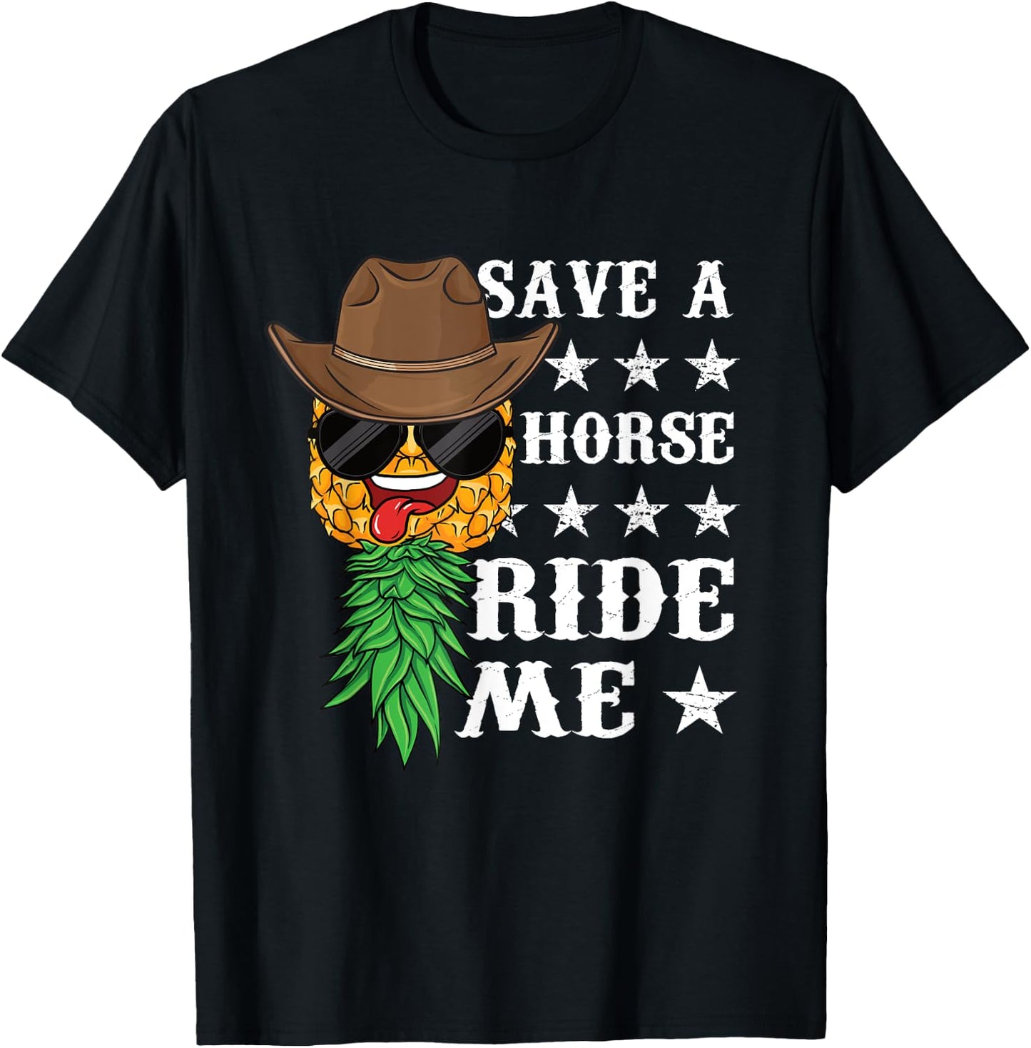 Swinger Upside down Pineapple Men Cowboy Husband T-Shirt - T-Shirt | Black