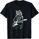 Cat Playing Bass Guitar Guitarist Rocker cool T-Shirt - T-Shirt | Black