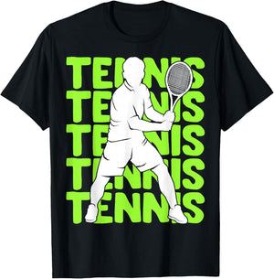 Tennis Youth Men Boys Kids T-Shirt - T-Shirt | Black