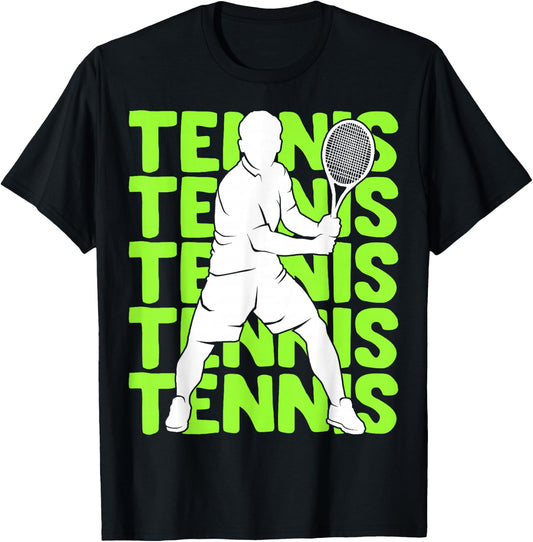 Tennis Youth Men Boys Kids T-Shirt - T-Shirt | Black