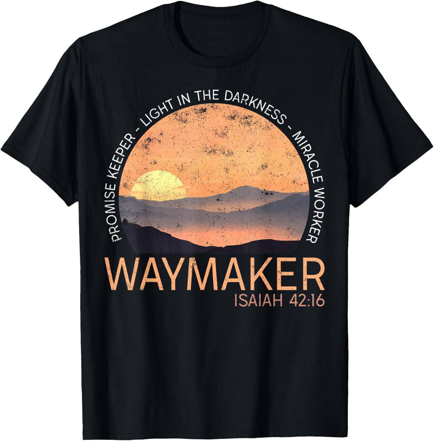 Vintage Waymaker Promise Keeper Miracle Worker Christian T-Shirt - T-Shirt | Black