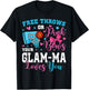 Free Throws or Pink Bows Glam-ma Loves You Gender Reveal T-Shirt - T-Shirt | Black