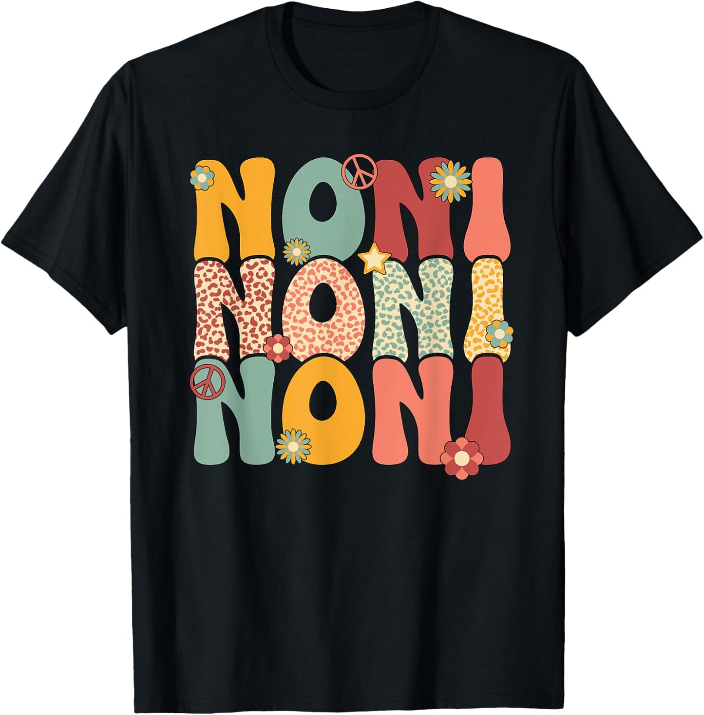 Noni Grandma Groovy Noni Grandmother T-Shirt - T-Shirt | Black
