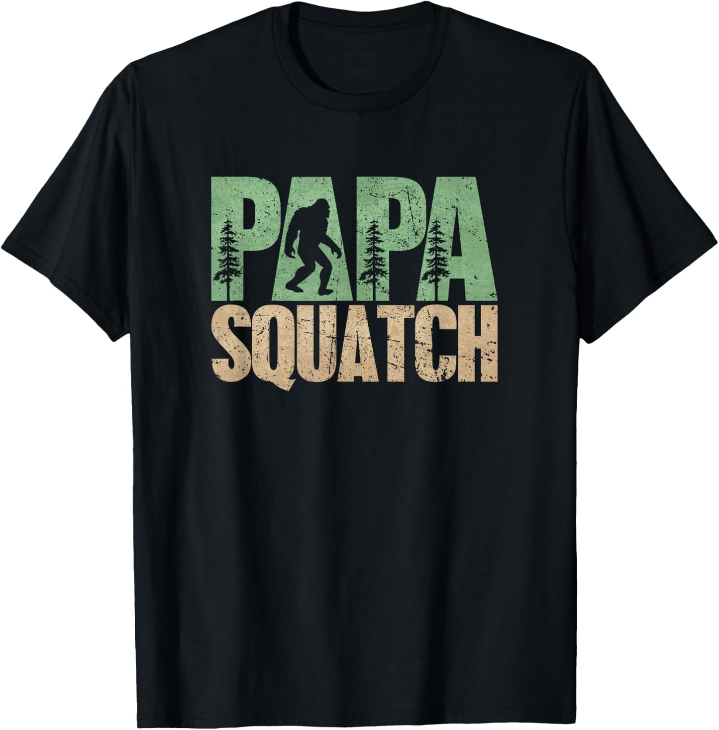 Bigfoot Papa Daddy Dad Sasquatch Yeti Adventure Men T-Shirt - T-Shirt | Black