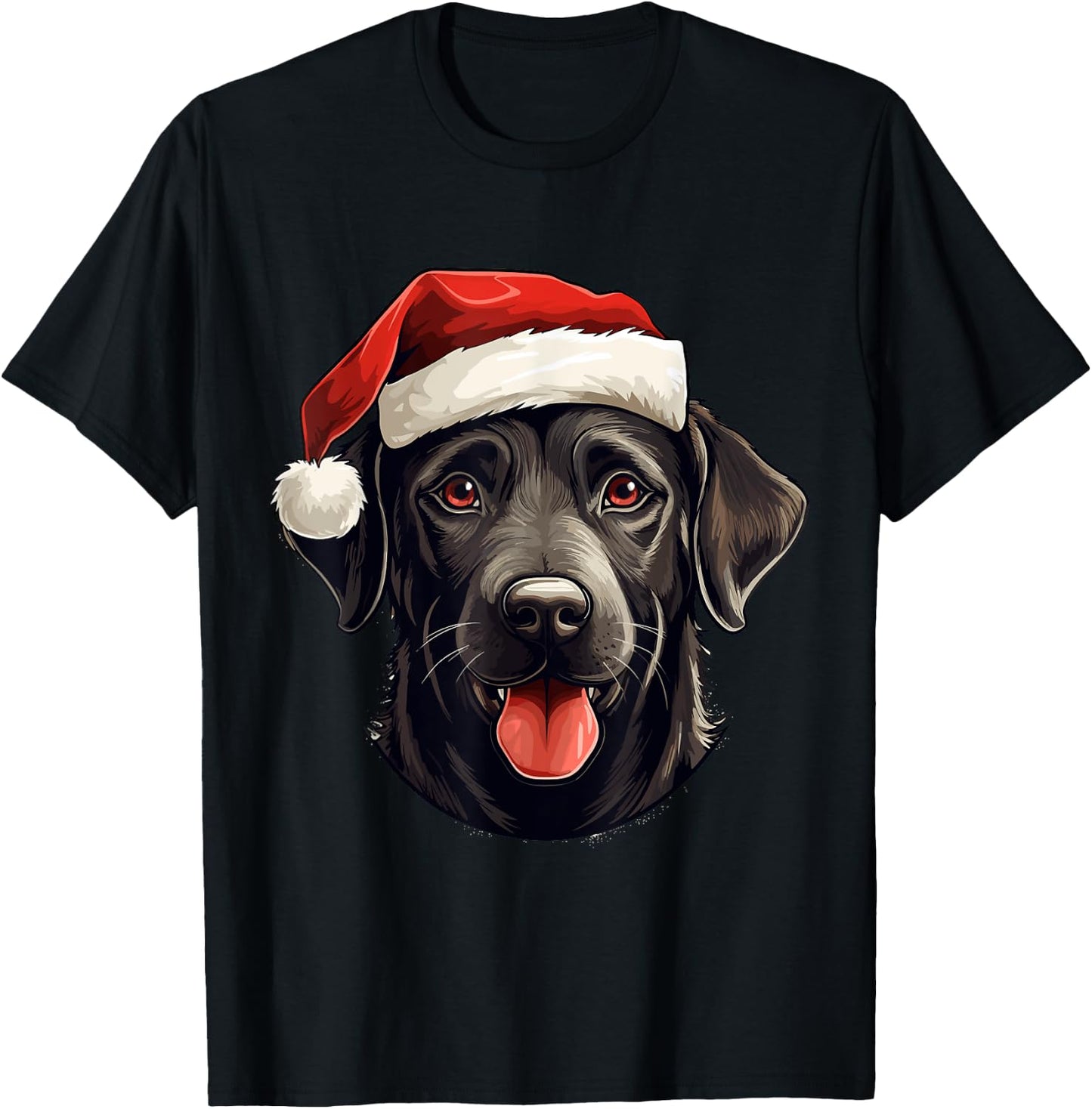 Labrador Retriever Dog Designs -Adults Small Black Cartoon Christmas T-Shirt - T-Shirt | Black