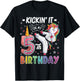 Unicorn Karate 5th Birthday Five 5 Years Old Taekwondo Kids T-Shirt - T-Shirt | Black