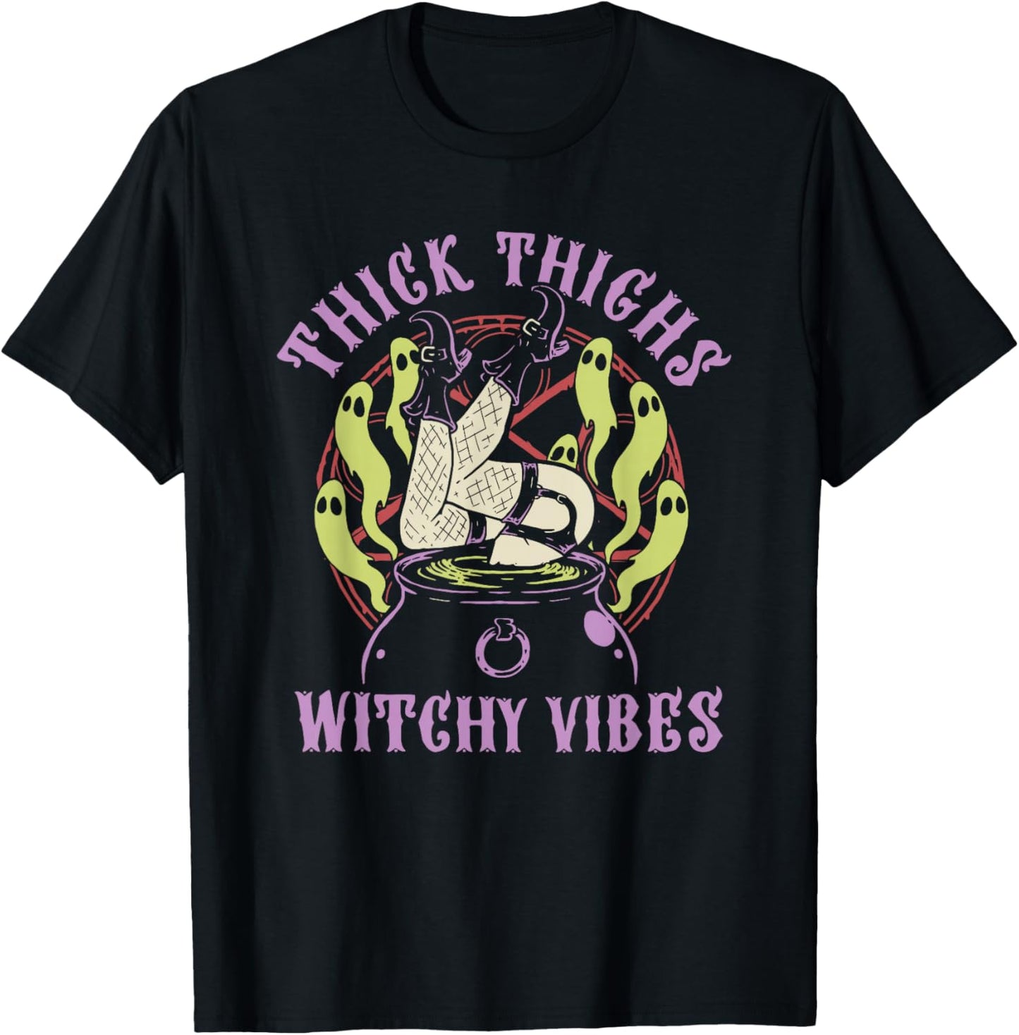 Thick Thighs Witchy Vibes Apparel T-Shirt - T-Shirt | Black