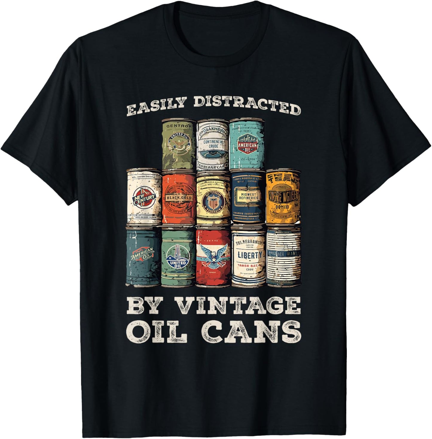 Vintage Oil Can Petroliana Classic Auto Repair T-Shirt - T-Shirt | Black