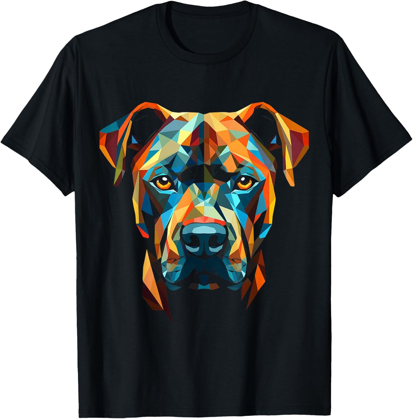 American Staffordshire Terrier Fan Geometric Dog T-Shirt - T-Shirt | Black