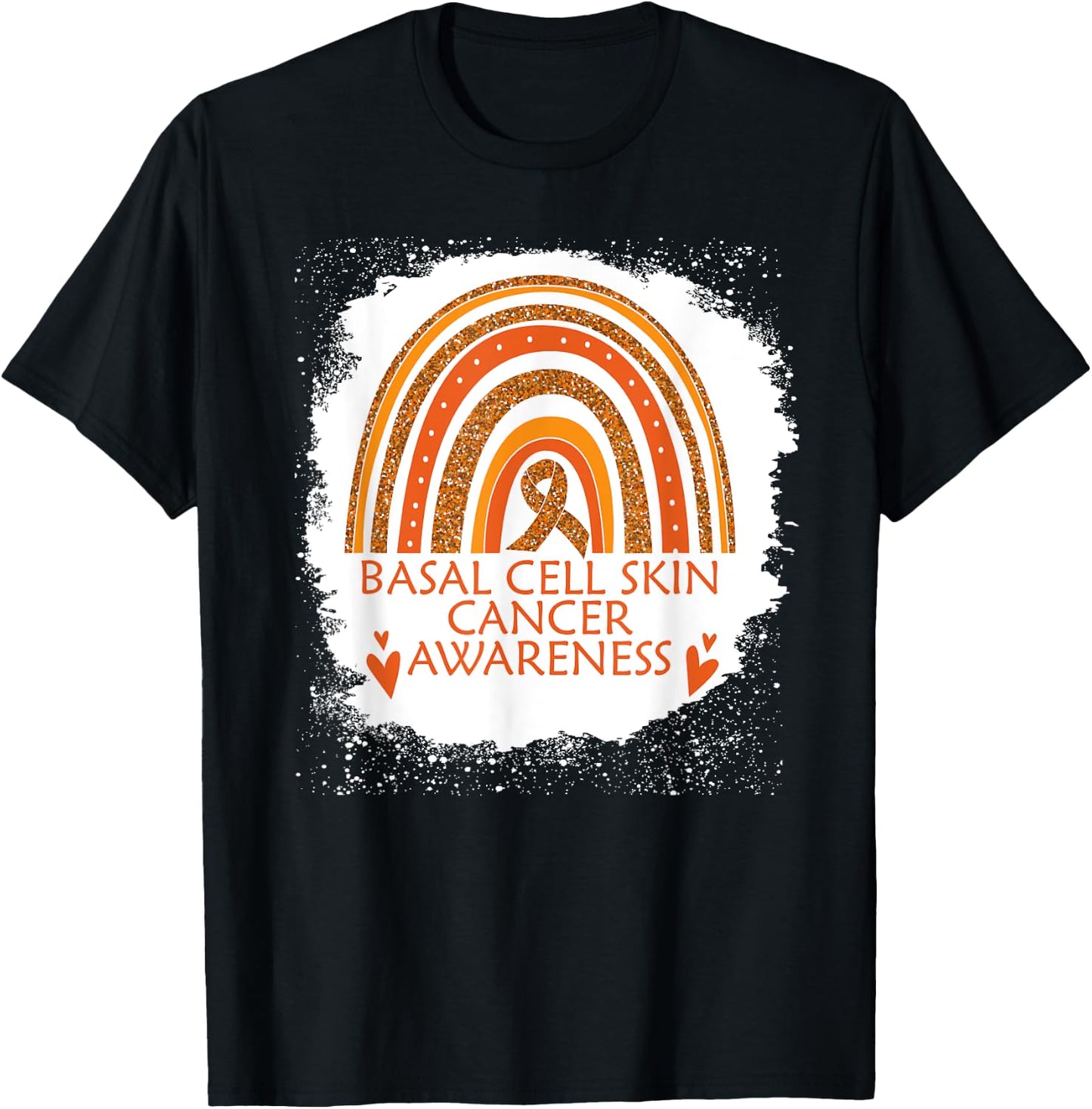 Basal Cell Skin Cancer Awareness Bleached Rainbow Men Women T-Shirt - T-Shirt | Black