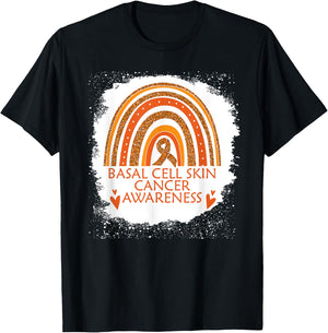 Basal Cell Skin Cancer Awareness Bleached Rainbow Men Women T-Shirt - T-Shirt | Black