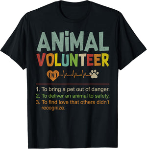 Animal Volunteer - Animal Safety Rescue Appreciation Love T-Shirt - T-Shirt | Black