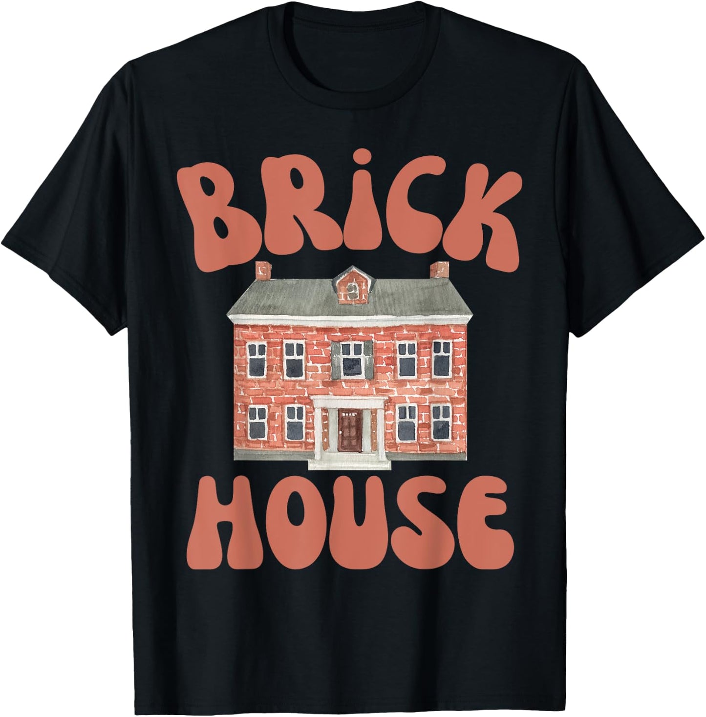 Brick House Retro 70's Vintage Style Costume Themed Funny T-Shirt - T-Shirt | Black