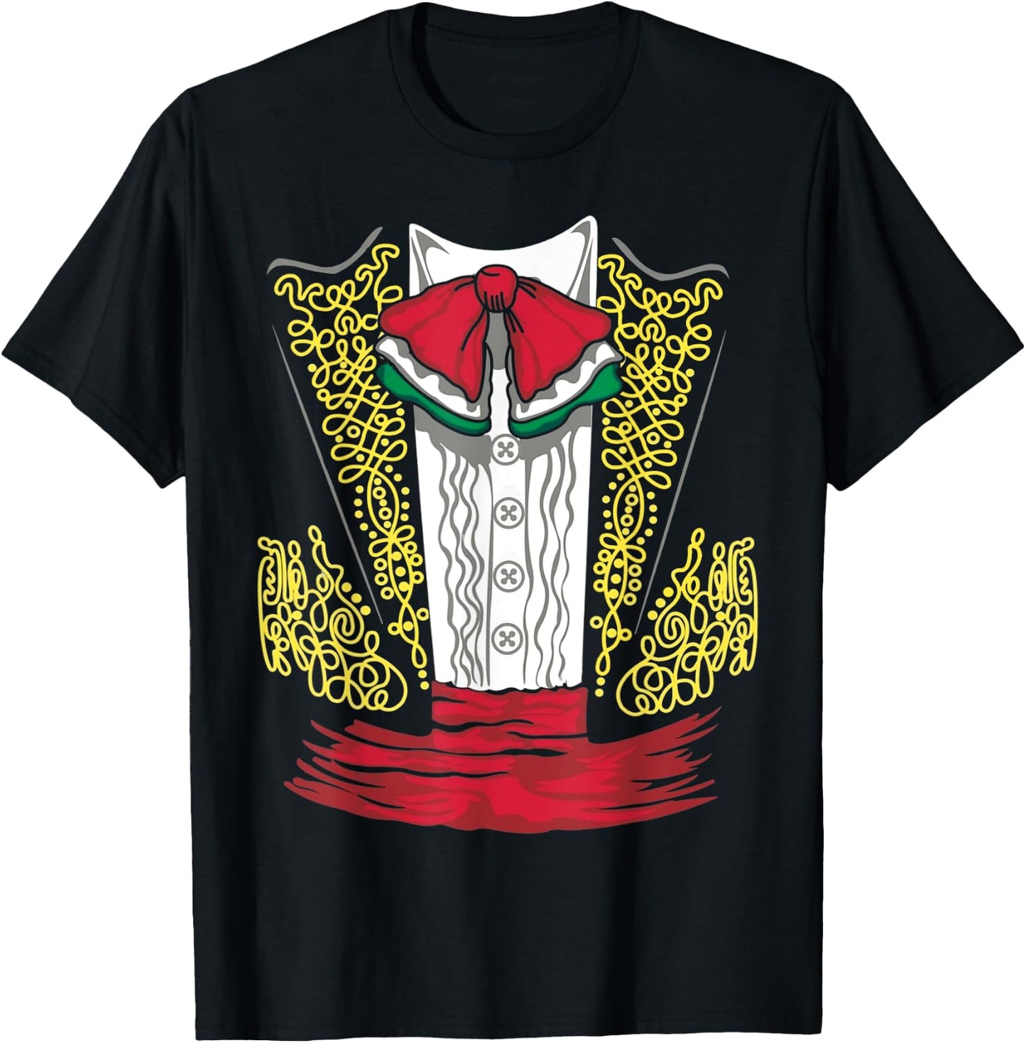 Mariachi Charro Mexican Costume For Dia de los Muertos T-Shirt - T-Shirt | Black