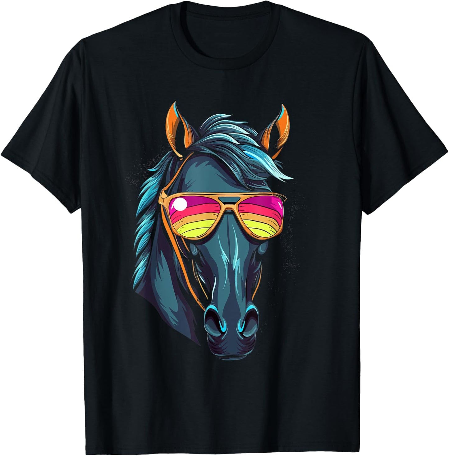 Funny Horse Racing Cool Sunglasses KY Derby Jockey Costume T-Shirt - T-Shirt | Black