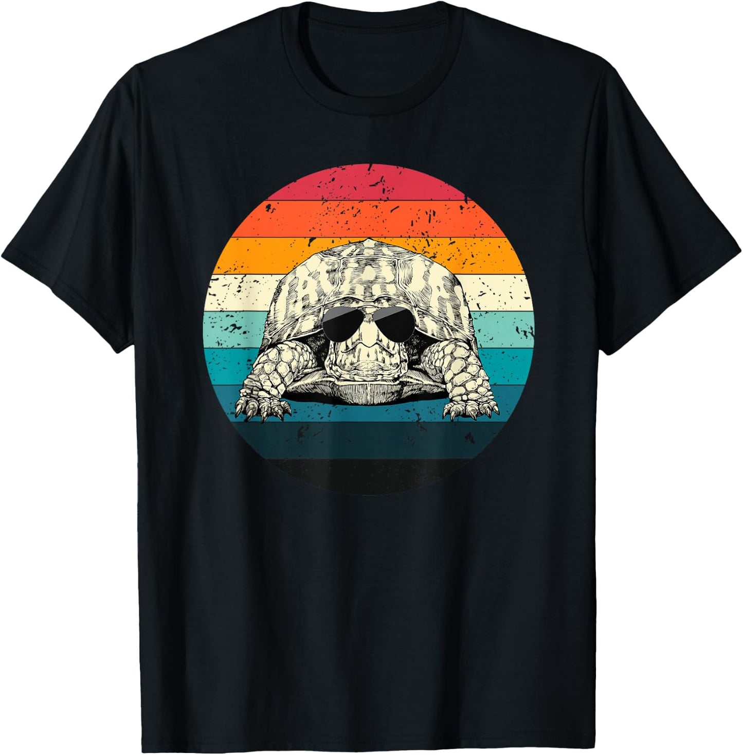 Retro Vintage Eastern Box Turtle Sunglasses Animal Lovers T-Shirt - T-Shirt | Black