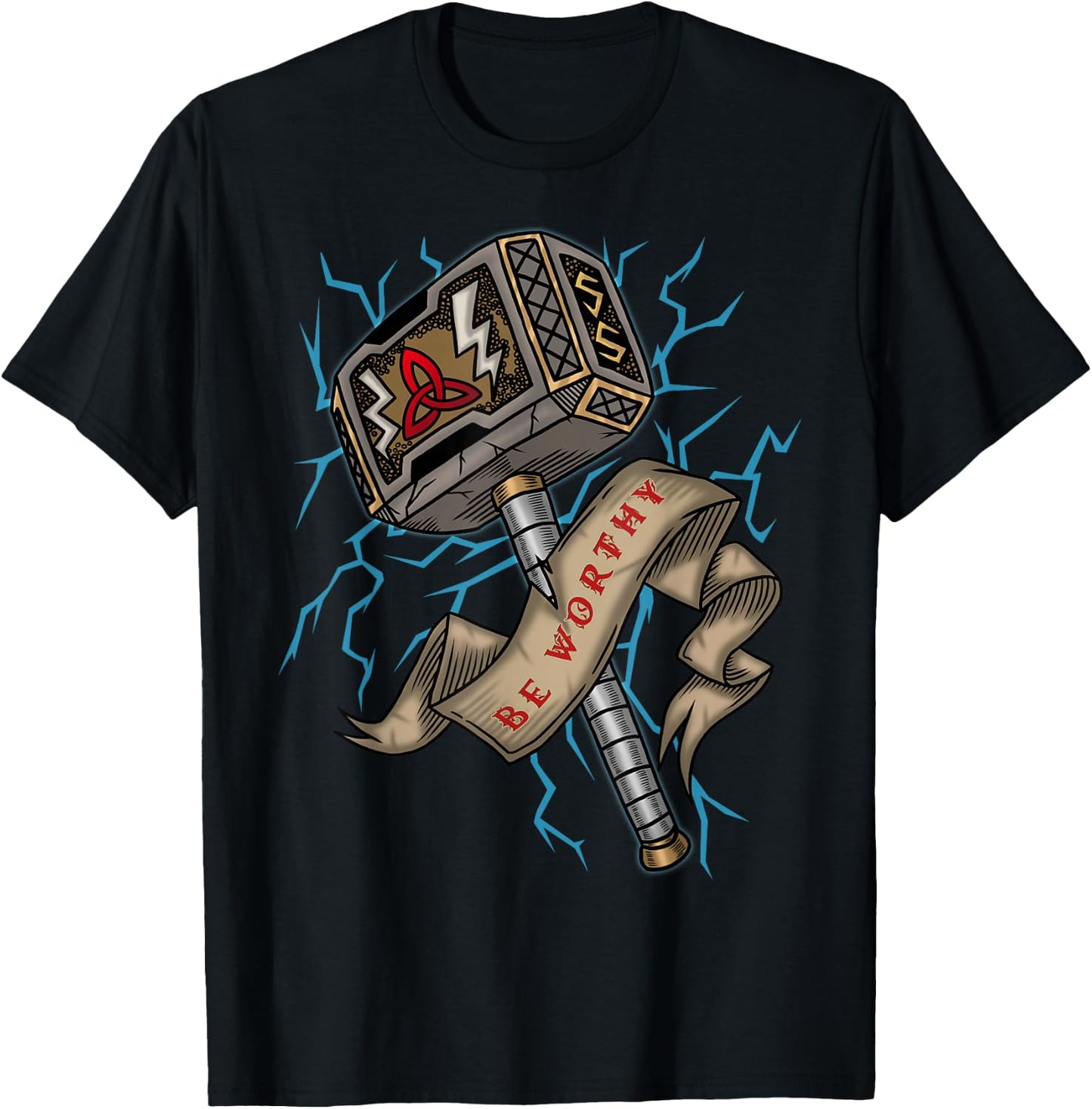 Thor Hammer Viking Berserker Mjolnir T-Shirt - T-Shirt | Black
