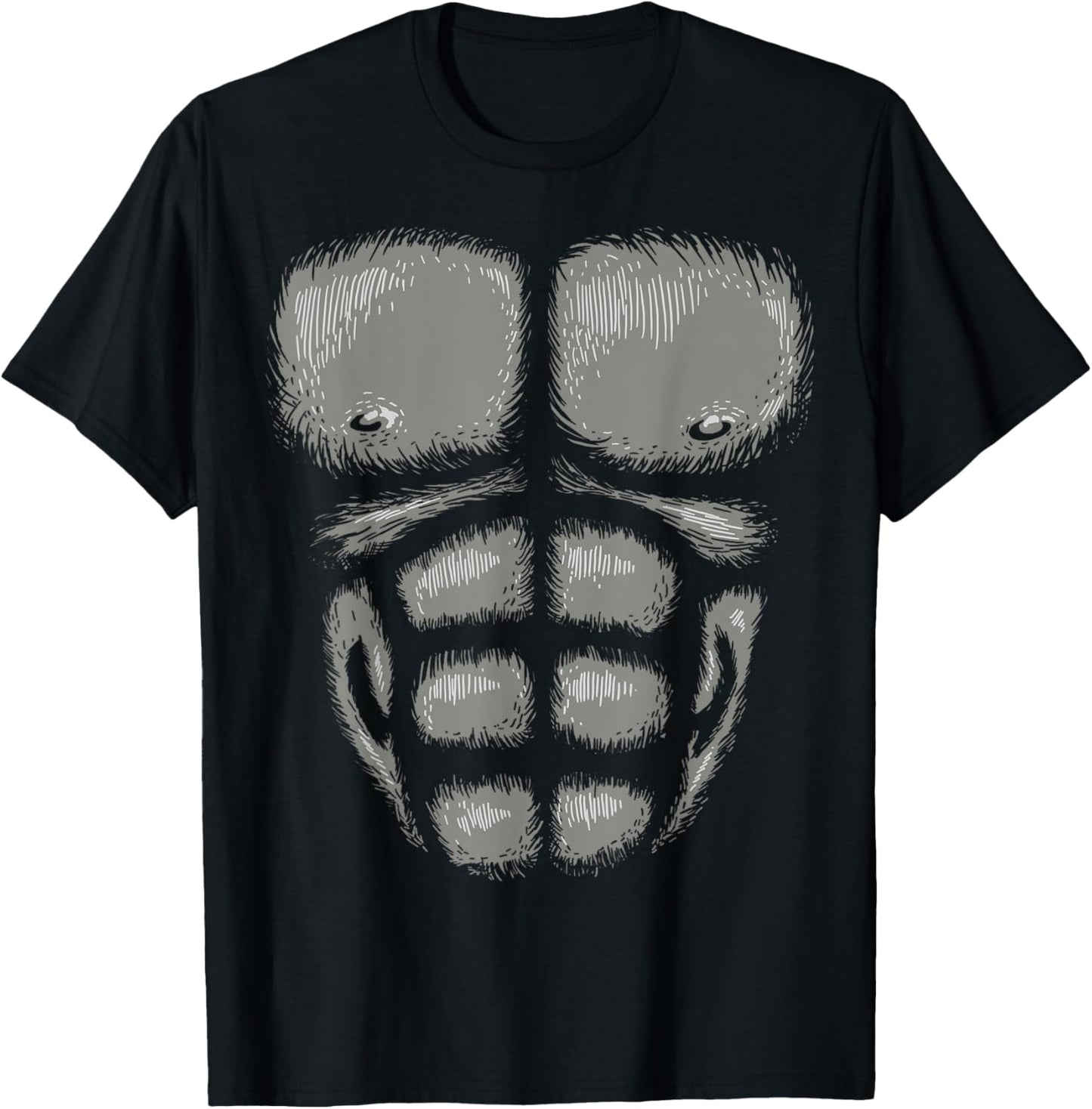 Gorilla Chest Muscles Shirt Halloween Costume Monkey Suit T-Shirt - T-Shirt | Black