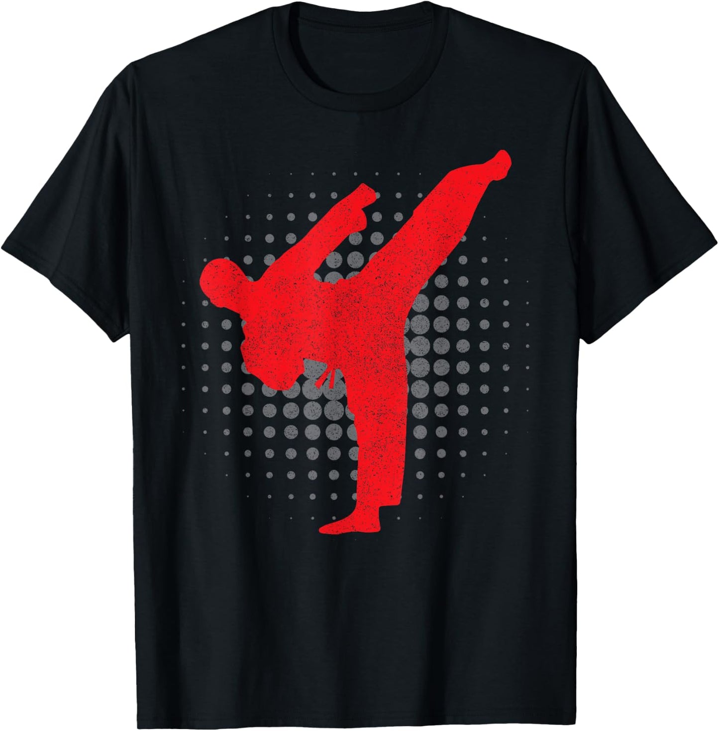 Taekwondo Kick Karate Boys Girls Martial Arts Vintage Dobak T-Shirt - T-Shirt | Black