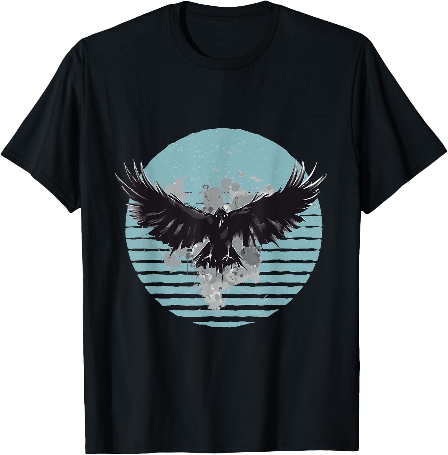 Raven moon Gothic raven Dark nature Mystical bird Raven Art T-Shirt - T-Shirt | Black