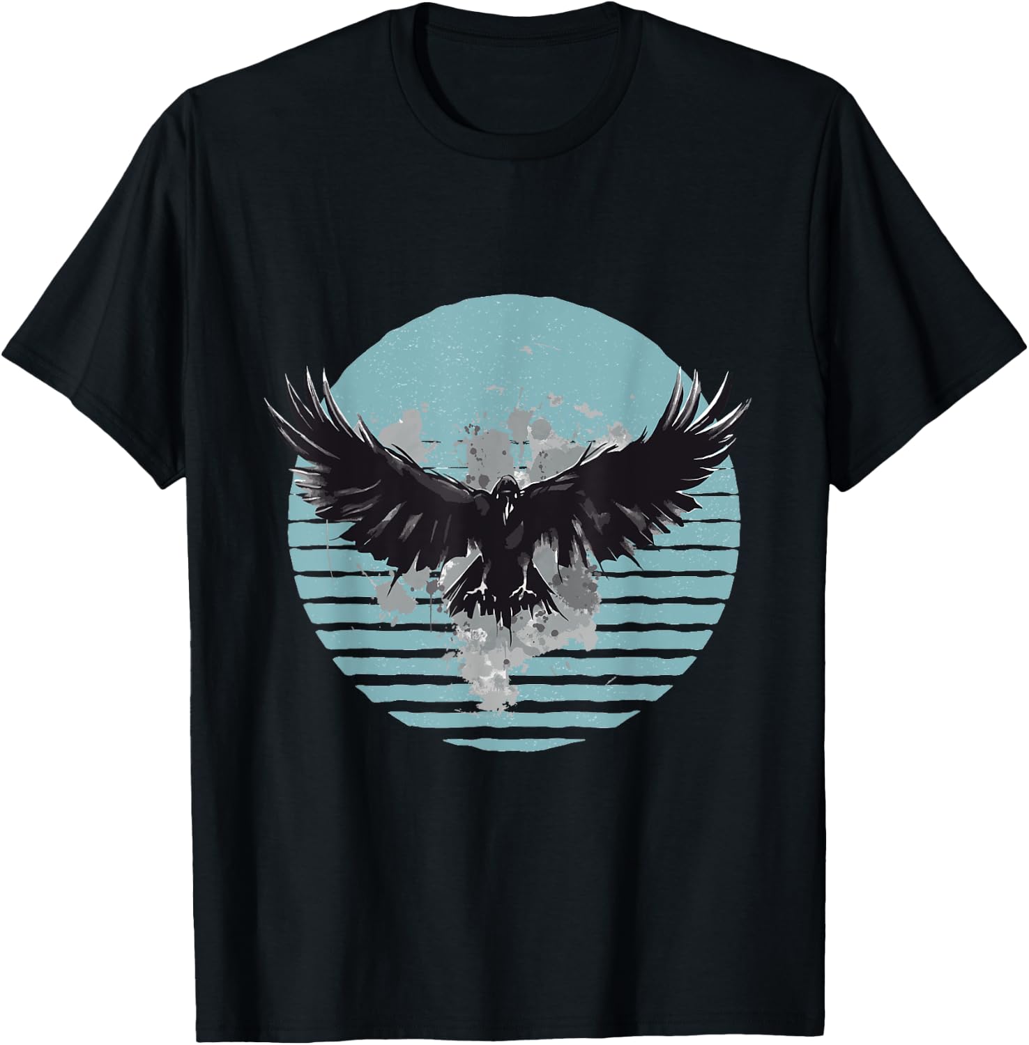 Raven moon Gothic raven Dark nature Mystical bird Raven Art T-Shirt - T-Shirt | Black