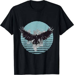 Raven moon Gothic raven Dark nature Mystical bird Raven Art T-Shirt - T-Shirt | Black