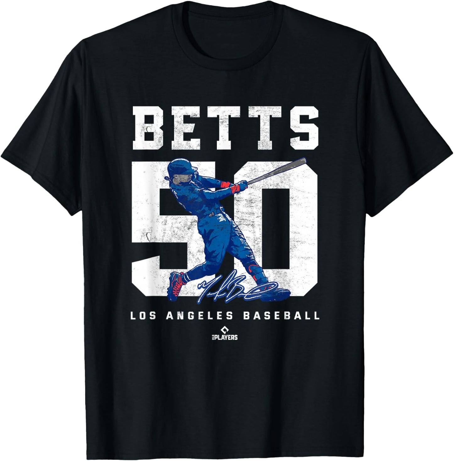 Number and Portrait Mookie Betts Los Angeles MLBPA T-Shirt - T-Shirt | Black