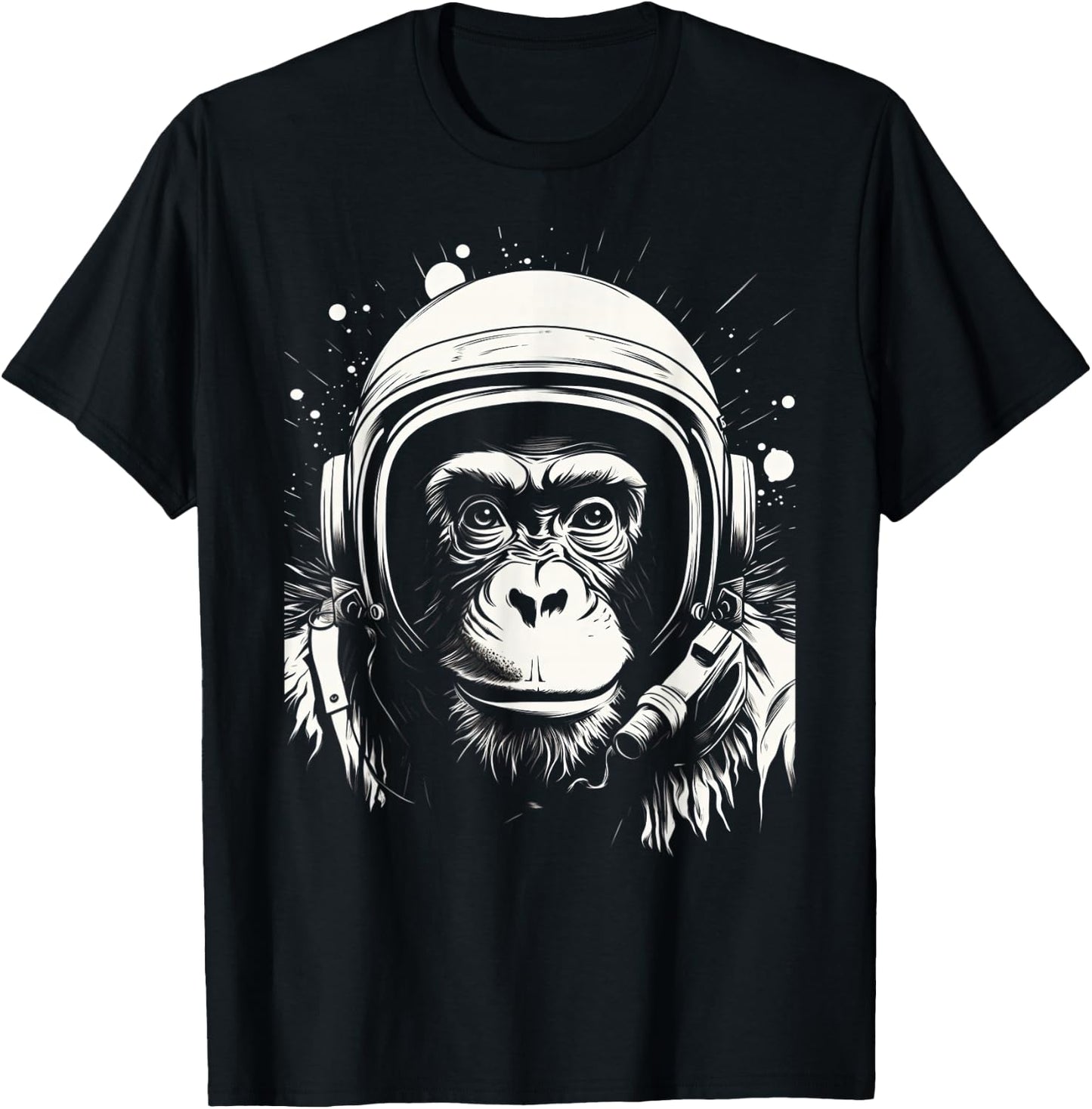 Iconic Monkey Astronaut in Astronautsuit in Space T-Shirt - T-Shirt | Black