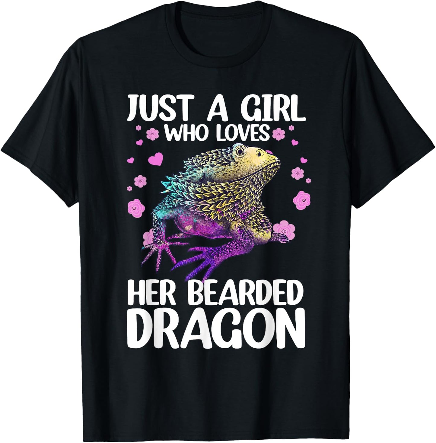 Cute Bearded Dragon Girls Bearded Dragon Lovers T-Shirt - T-Shirt | Black