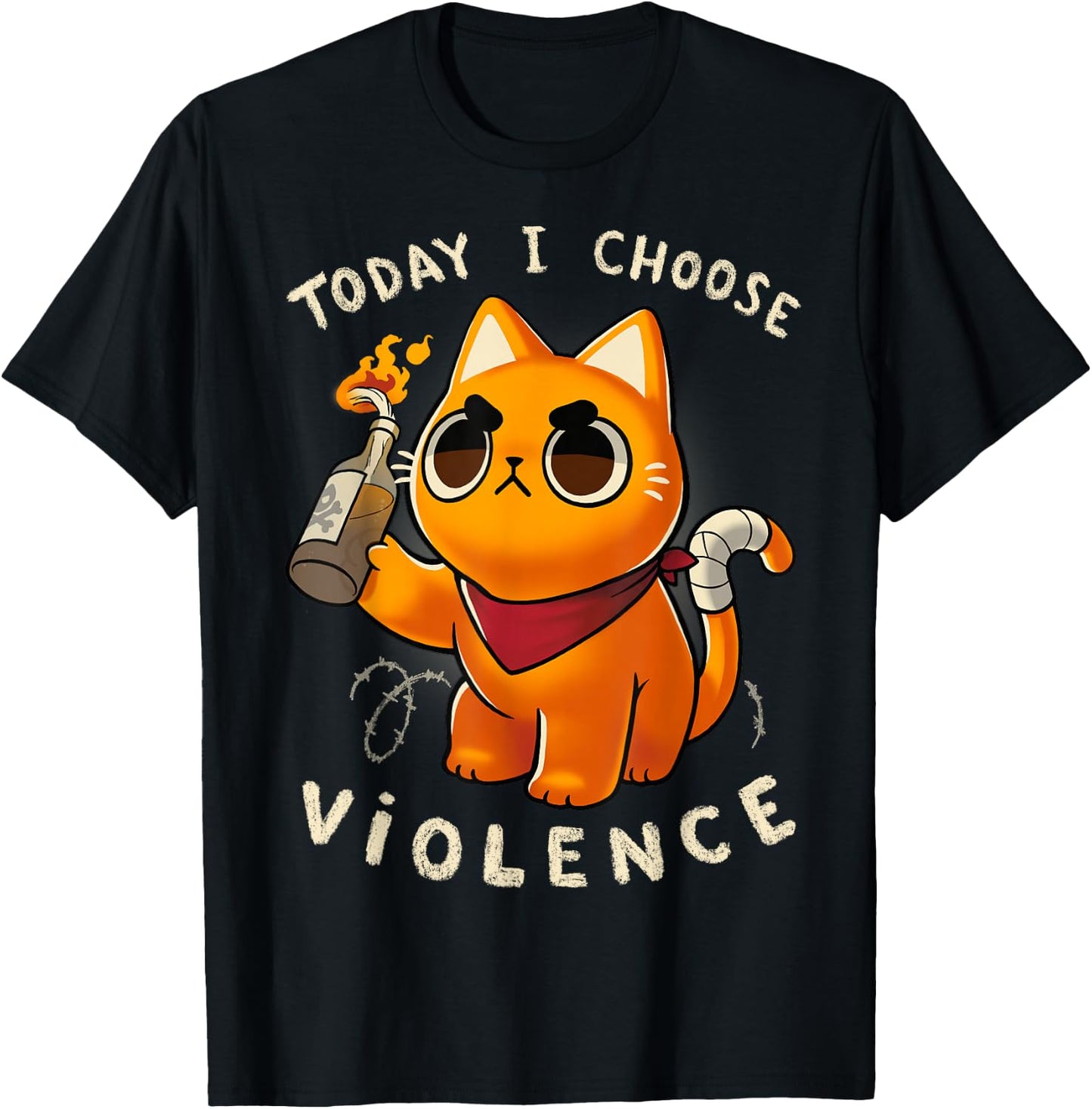 Today I choose violence - Angry Kitty Protest T-Shirt - T-Shirt | Black
