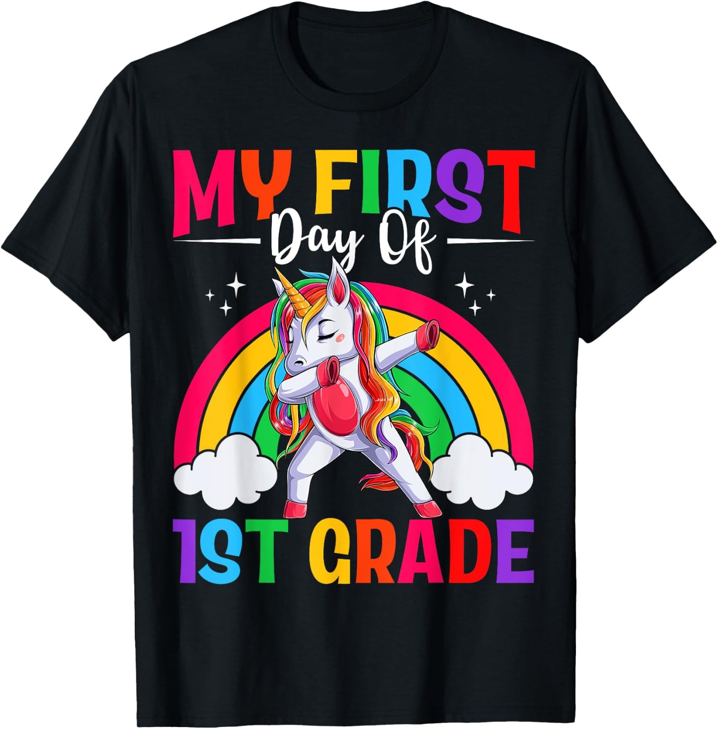 My First Day Of 1st Grade Unicorn First Grade Team Girls T-Shirt - T-Shirt | Black