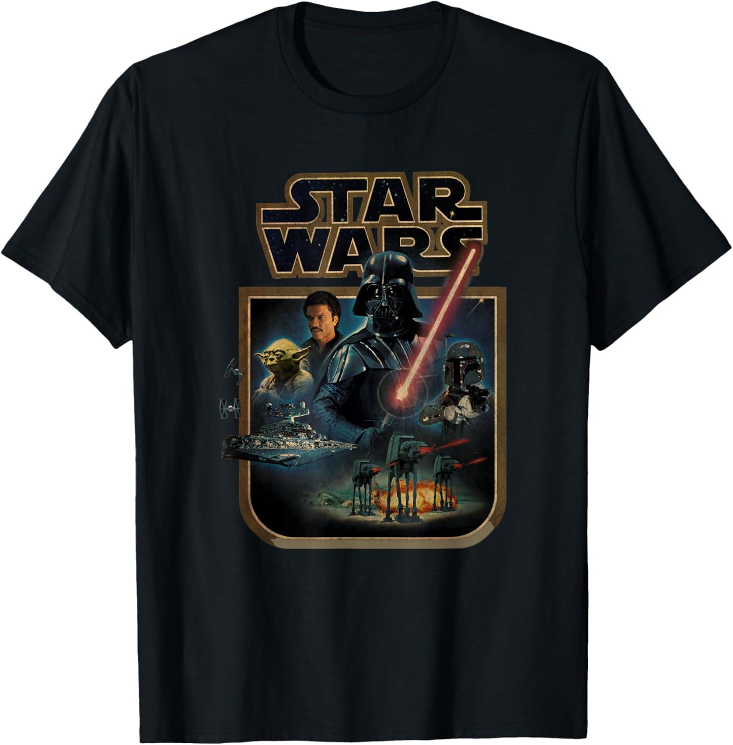 Star Wars The Empire Strikes Back Vintage Collage Poster T-Shirt - T-Shirt | Black