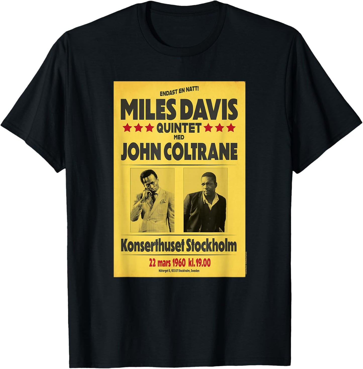 Miles Davis Quintet and John Coltrane Stockholm 1960 T-Shirt - T-Shirt | Black