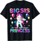 Sister of the Birthday Princess Girl Flossing Unicorn Sister T-Shirt - T-Shirt | Black