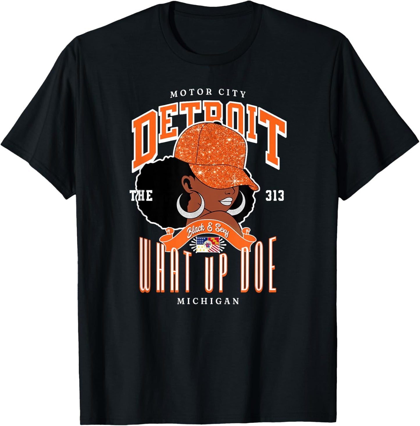313 Detroit Area Code | Unapologetically Melanated T-Shirt - T-Shirt | Black