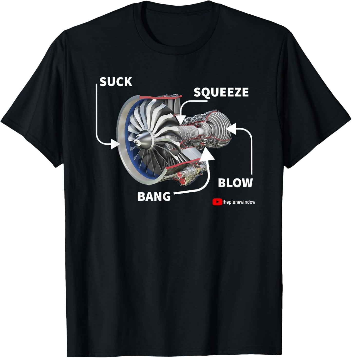 Jet Engine Stages T-Shirt - T-Shirt | Black