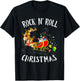 Rock N Roll Christmas Santa Sleigh Reindeer Xmas T-Shirt - T-Shirt | Black