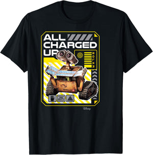 Wall-E - All Charged Up T-Shirt - T-Shirt | Black