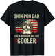Funny American Flag Vintage Style Shih Poo Lovers Father’s Day Shih Poo Dad Like A Regular But Cooler , Black T-Shirt - T-Shirt | Black