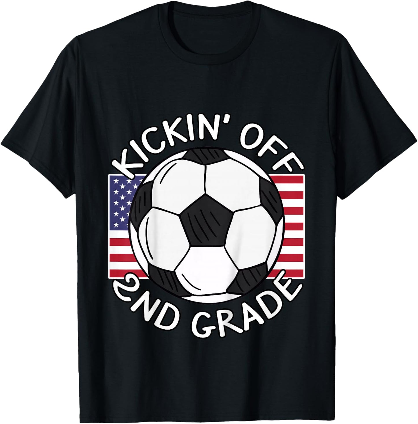 Kicking Off 2nd Grade Soccer Back To School T-Shirt - T-Shirt | Black