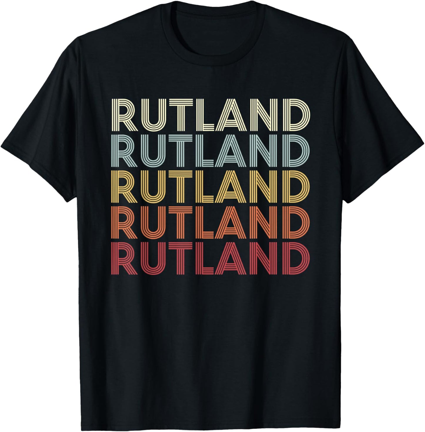 Rutland Vermont Rutland VT Retro Vintage Text T-Shirt - T-Shirt | Black